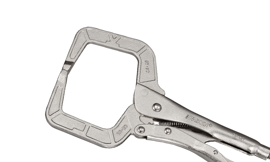 Feststellbare C-Klemme mit regulären Spitzen